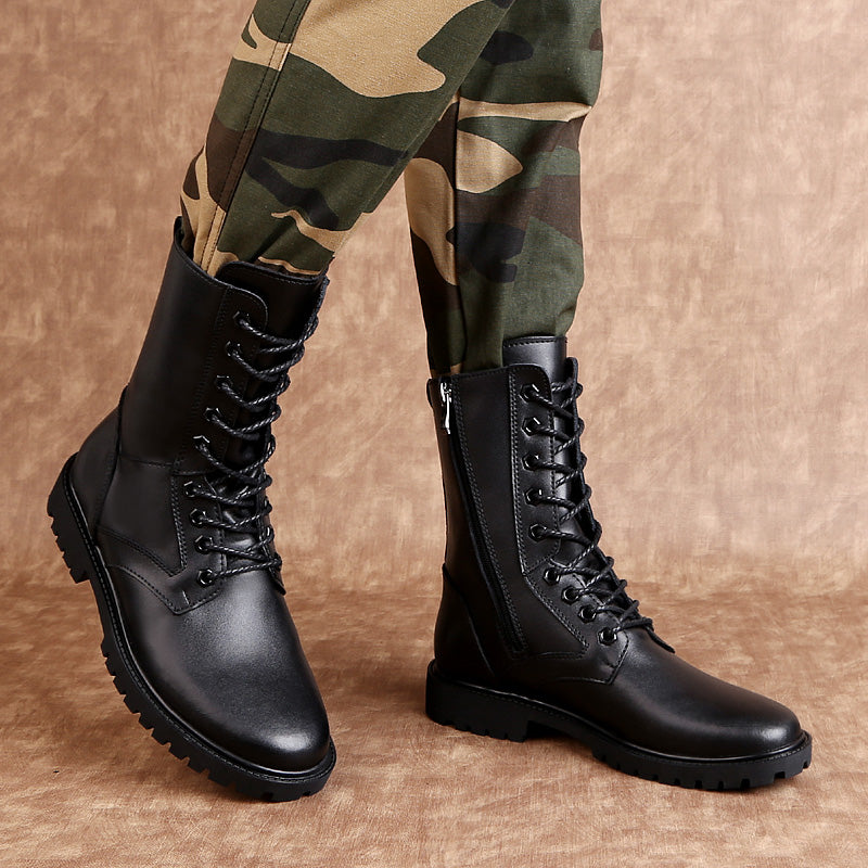 Black Leather Boots Men Boots - Tophatter Daily Deals