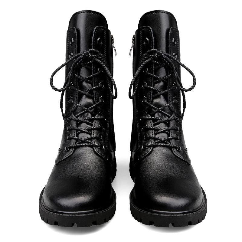 Black Leather Boots Men Boots - Tophatter Daily Deals