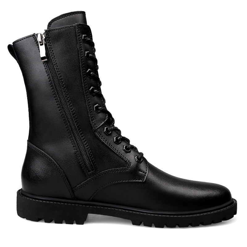 Black Leather Boots Men Boots - Tophatter Daily Deals