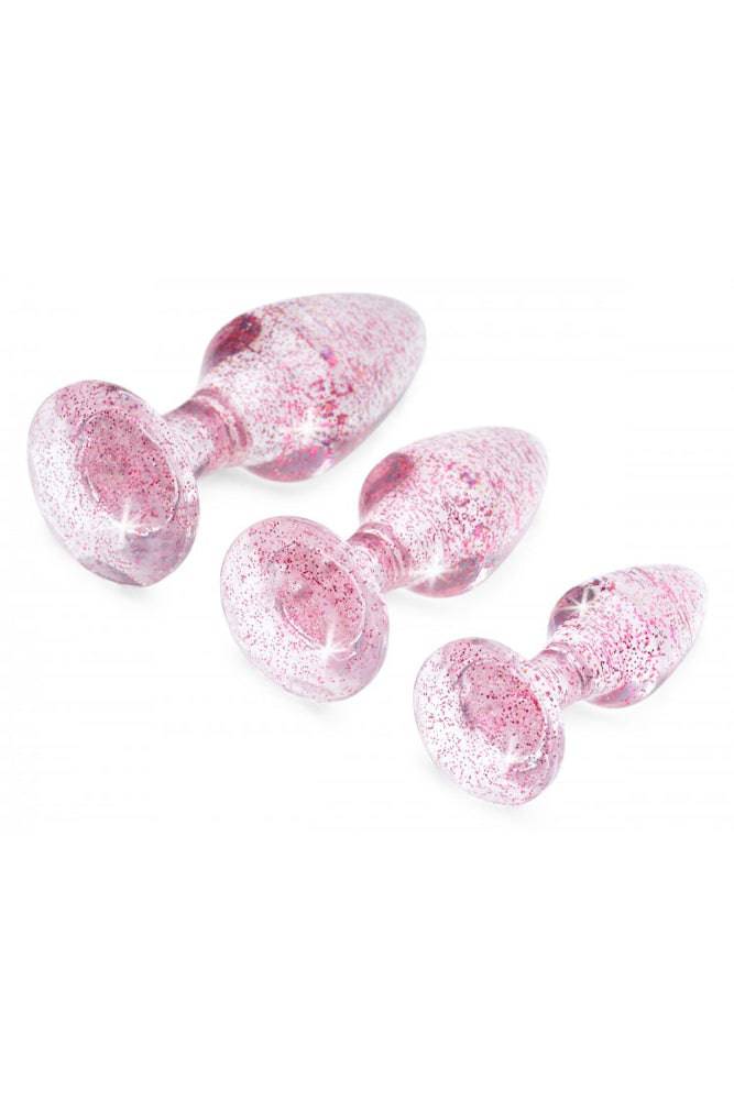 XR Brands - Booty Sparks - Glitter Gem Anal Plug Set - Pink Sex Toy - Tophatter Daily Deals