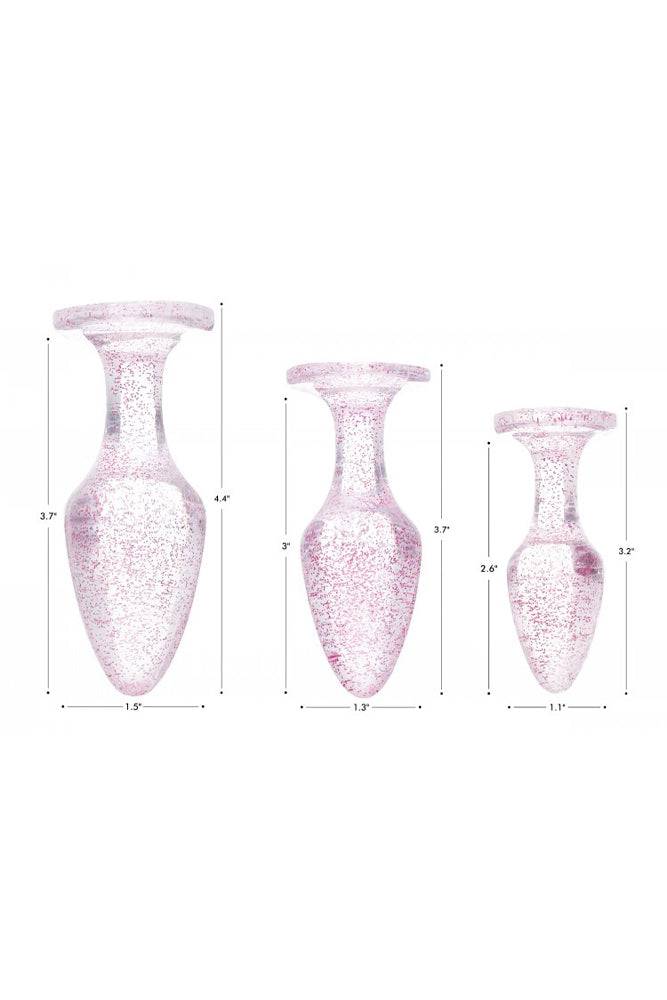 XR Brands - Booty Sparks - Glitter Gem Anal Plug Set - Pink Sex Toy - Tophatter Daily Deals
