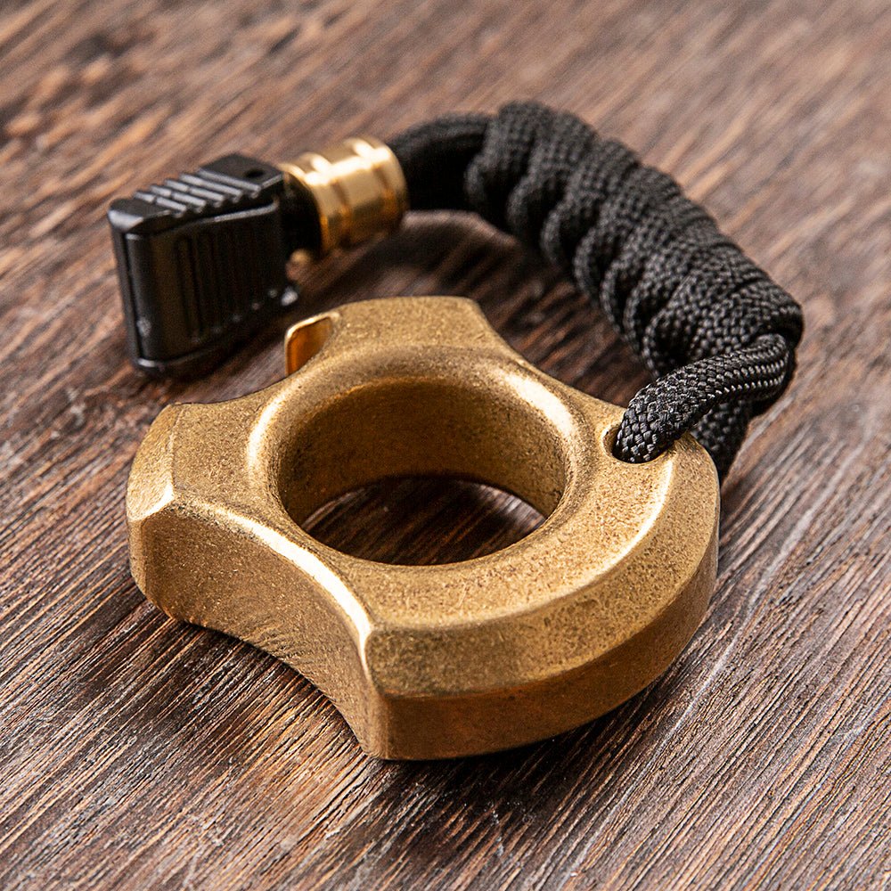 Full Brass Wasteland Style Stonewash Bottle Opener Brass Knuckles Brass Knuckles - Tophatter Daily Deals