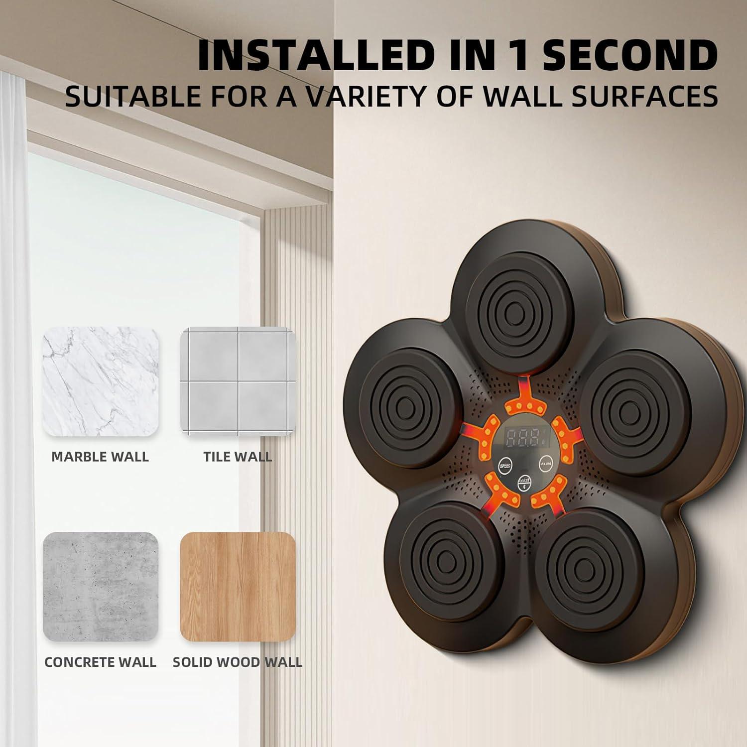 Smart Music Boxing Machine - Boxing Training Target Bluetooth Music Indoor React Exercise Machine W/gloves Exercise & Fitness - Tophatter Daily Deals