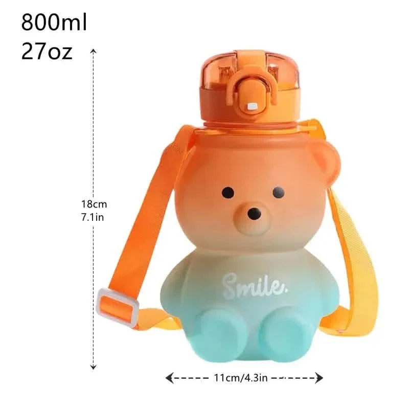 BPA-free Kawaii Bear Straw Water Bottle Kitchen Tools & Gadgets - Tophatter Daily Deals