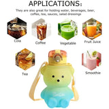 BPA-free Kawaii Bear Straw Water Bottle Kitchen Tools & Gadgets - Tophatter Daily Deals