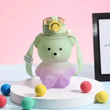 BPA-free Kawaii Bear Straw Water Bottle Green Kitchen Tools & Gadgets - Tophatter Daily Deals