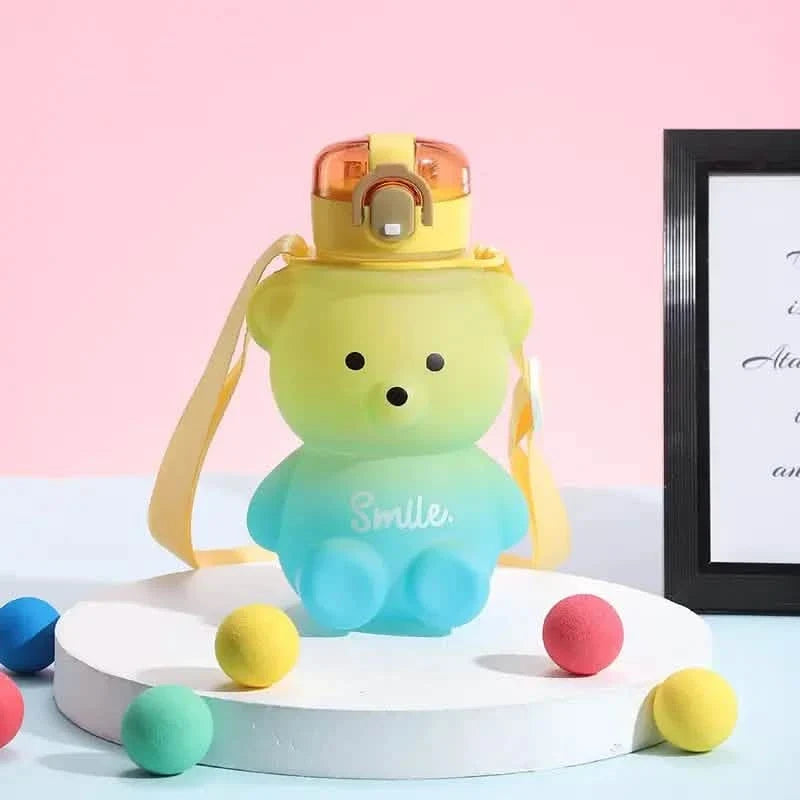 BPA-free Kawaii Bear Straw Water Bottle Yellow Kitchen Tools & Gadgets - Tophatter Daily Deals
