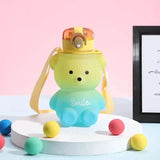 BPA-free Kawaii Bear Straw Water Bottle Yellow Kitchen Tools & Gadgets - Tophatter Daily Deals
