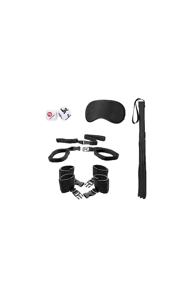 Ouch by Shots Toys - Black & White - Bed Post Bindings Restraint Kit - Black BDSM - Tophatter Daily Deals