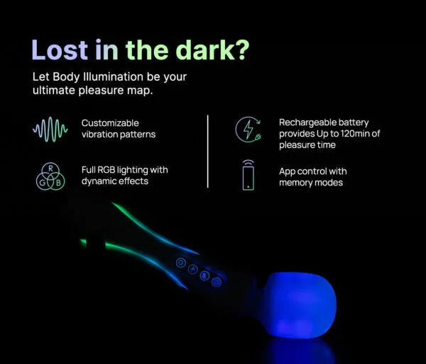 Paradise Illumination The Wand – RGB Illuminated Wand Vibrator > Sex Toys > Massage Wands - Tophatter Daily Deals