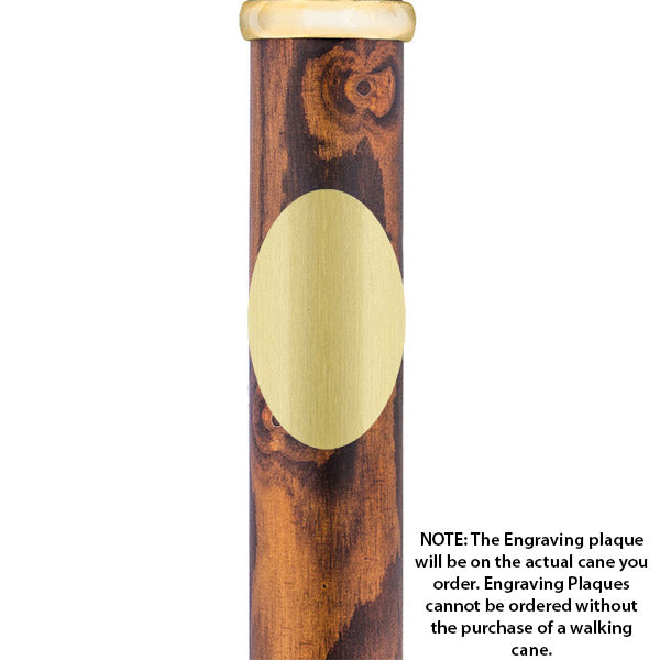 Personalize with Oval Brass Engraving: Custom Cane Accessory Walking Cane Engraving - Tophatter Daily Deals