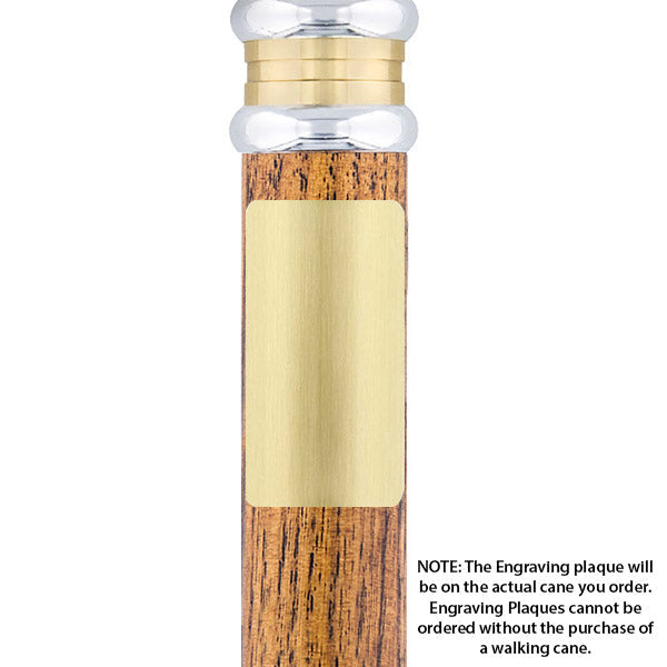 Custom Cane Engraving - Rectangle Brass Walking Cane Engraving - Tophatter Daily Deals