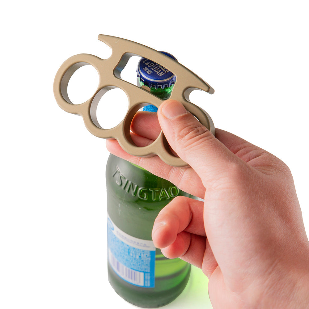 Golden Full Aluminium Full Size Brass Knuckles Bottle Opener Brass Knuckles - Tophatter Daily Deals
