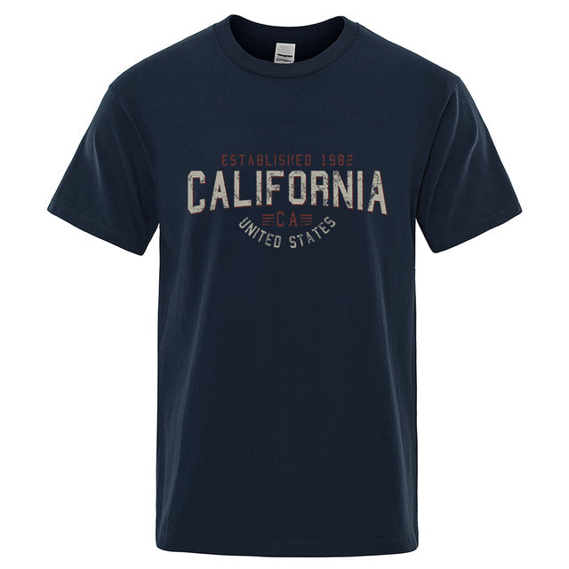 Breathable Loose O-Neck Shirts Hip Hop Tees Dark Blue Tee - Tophatter Daily Deals