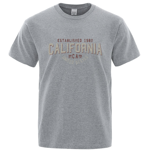 Breathable Loose O-Neck Shirts Hip Hop Tees Gray Tee - Tophatter Daily Deals