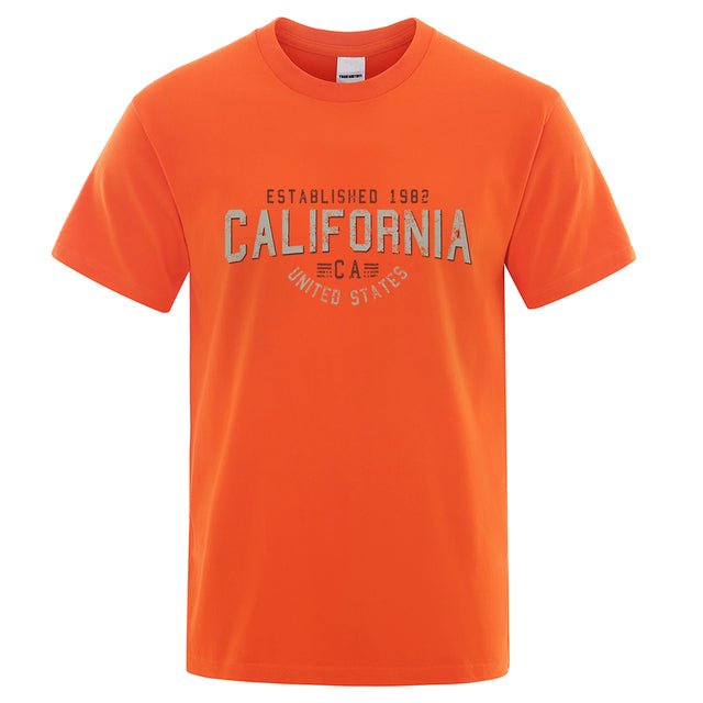 Breathable Loose O-Neck Shirts Hip Hop Tees Orange Tee - Tophatter Daily Deals