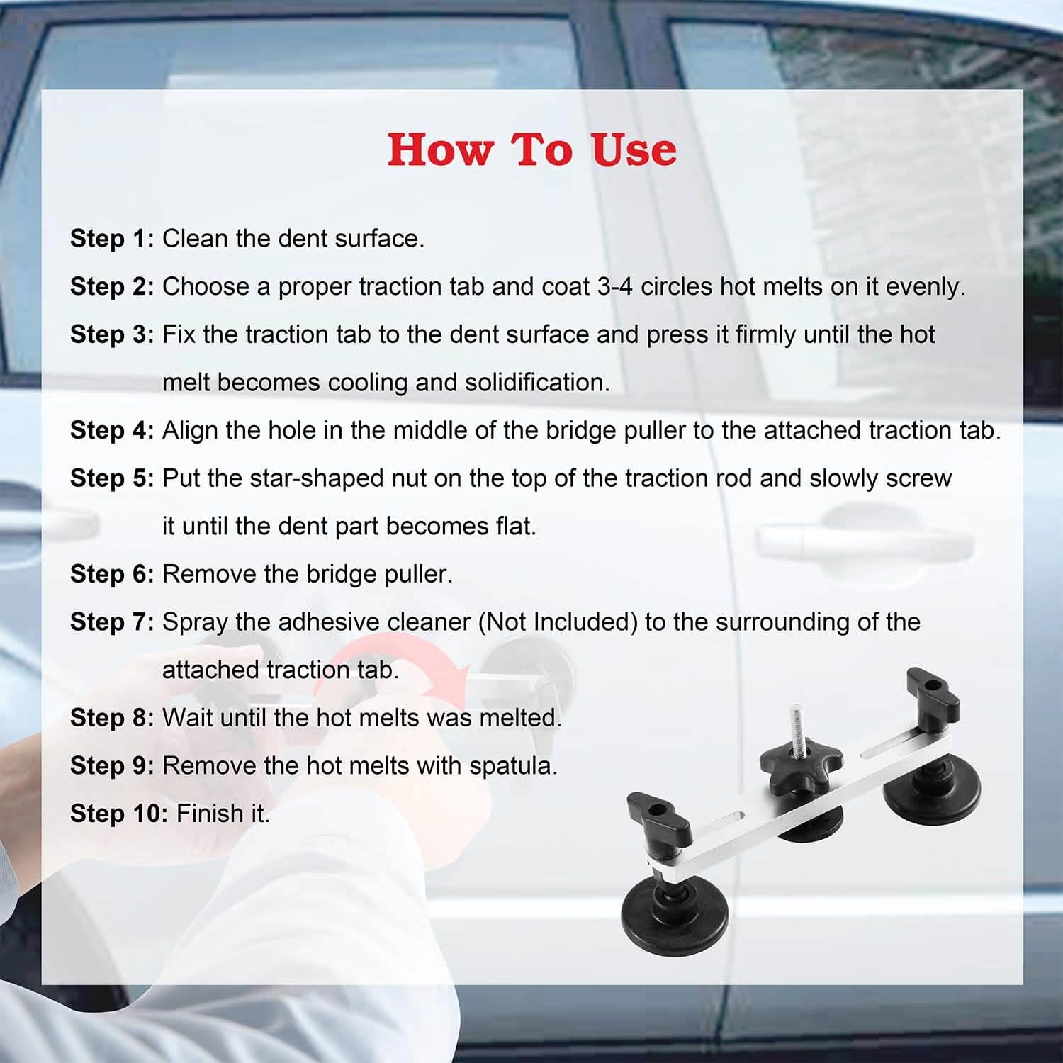 Bridge Puller Body Dent Removal Kits for Car Automotive - Tophatter Daily Deals