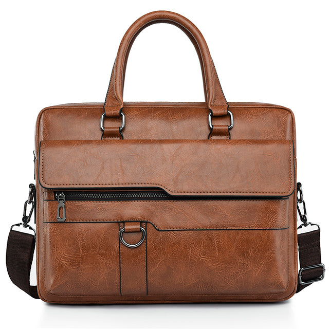 Man Briefcase for Laptop Messenger Khaki MEN BAG - Tophatter Daily Deals