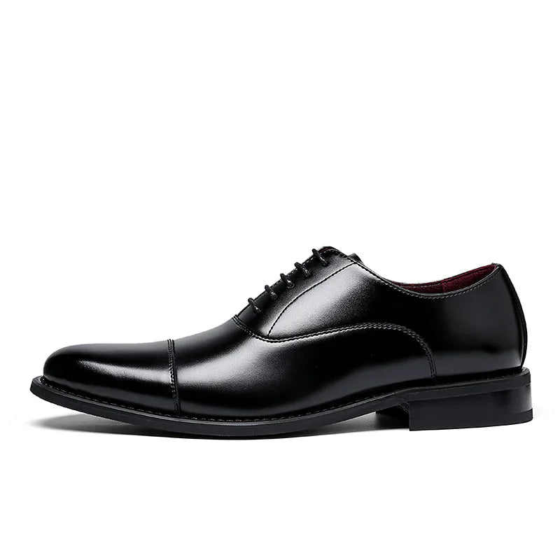 Brown Leather Oxford Shoes Men Shoes - Tophatter Daily Deals