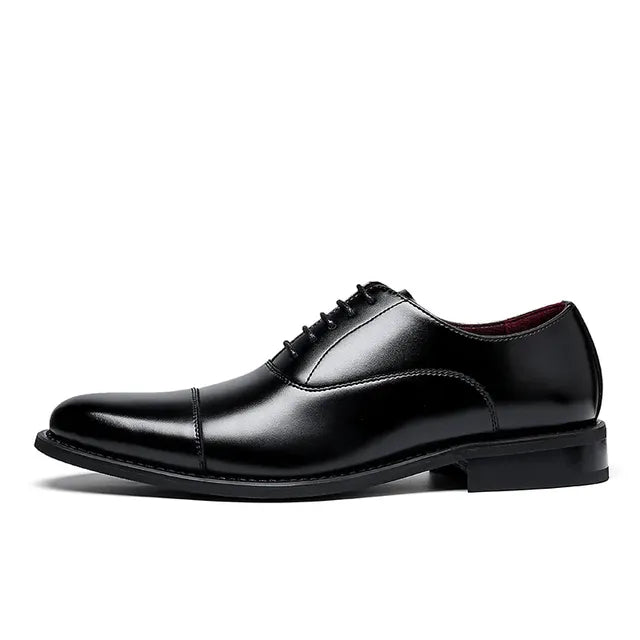 Brown Leather Oxford Shoes Men Shoes - Tophatter Daily Deals