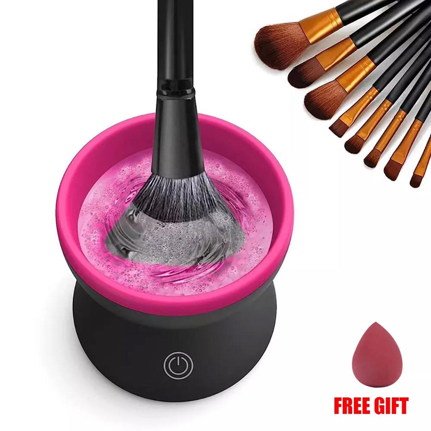 Cosmetic Brush Cleaner - Automatic Electric Makeup Brush Cleaning Machine Fast Clean Dryer Pink Health & Beauty - Tophatter Daily Deals