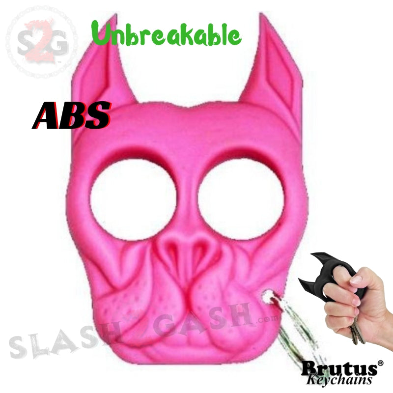 Brutus the Bulldog Self Defense Keychain ABS Knuckles - 15 colors Hot Pink SD-KeyChain - Tophatter Daily Deals