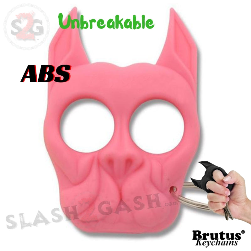 Brutus the Bulldog Self Defense Keychain ABS Knuckles - 15 colors Pink SD-KeyChain - Tophatter Daily Deals