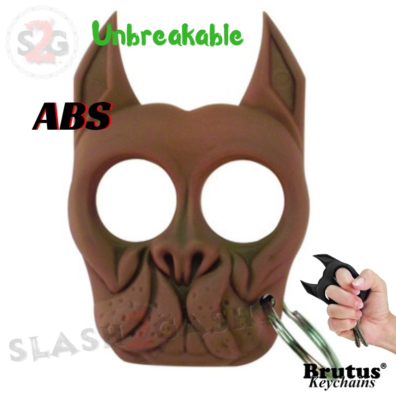 Brutus the Bulldog Self Defense Keychain ABS Knuckles - 15 colors Brown SD-KeyChain - Tophatter Daily Deals