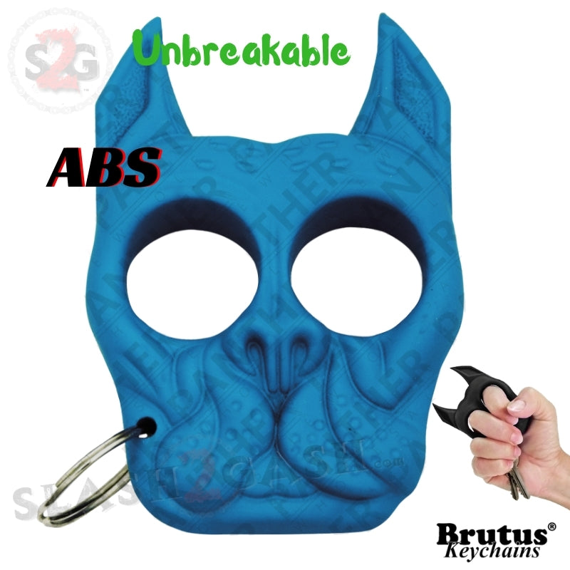 Brutus the Bulldog Self Defense Keychain ABS Knuckles - 15 colors Light Blue Teal SD-KeyChain - Tophatter Daily Deals