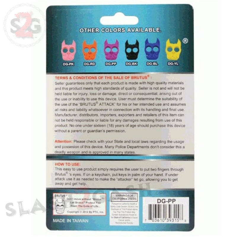 Brutus Self Defense Keychain ABS Knuckles - Teal Punchy Puppy SD-KeyChain - Tophatter Daily Deals