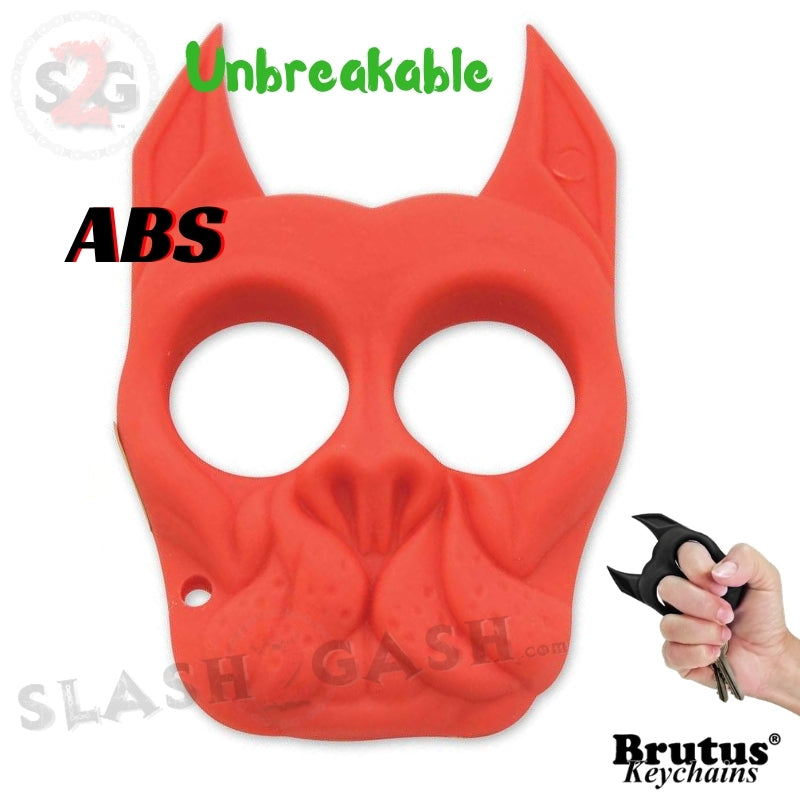 Brutus the Bulldog Self Defense Keychain ABS Knuckles - 15 colors Red-ish Salmon SD-KeyChain - Tophatter Daily Deals