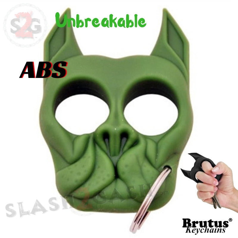 Brutus Self Defense Keychain ABS Knuckles - Green Punchy Puppy SD-KeyChain - Tophatter Daily Deals