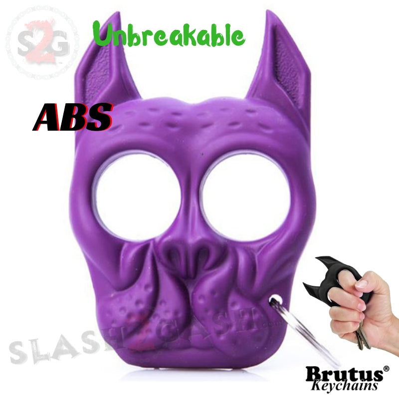 Brutus the Bulldog Self Defense Keychain ABS Knuckles - 15 colors Purple SD-KeyChain - Tophatter Daily Deals