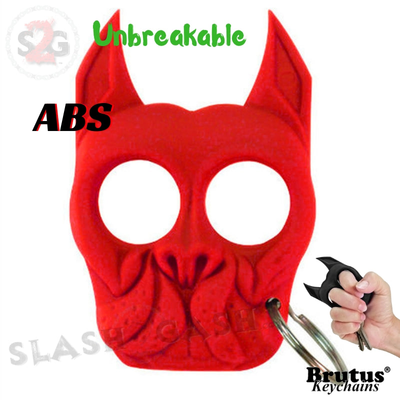 Brutus Self Defense Keychain ABS Knuckles - Red Punchy Puppy SD-KeyChain - Tophatter Daily Deals