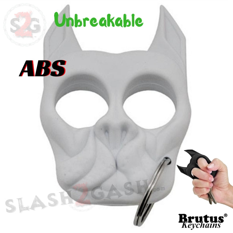 Brutus Self Defense Keychain ABS Knuckles - White Punchy Puppy SD-KeyChain - Tophatter Daily Deals