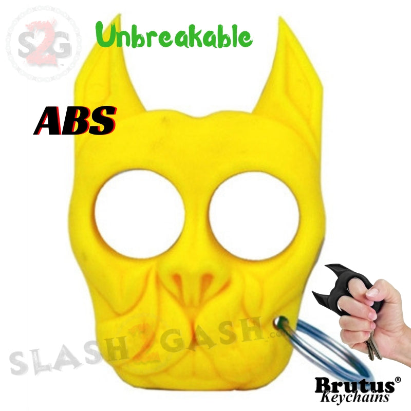 Brutus Self Defense Keychain ABS Knuckles - Yellow Punchy Puppy SD-KeyChain - Tophatter Daily Deals