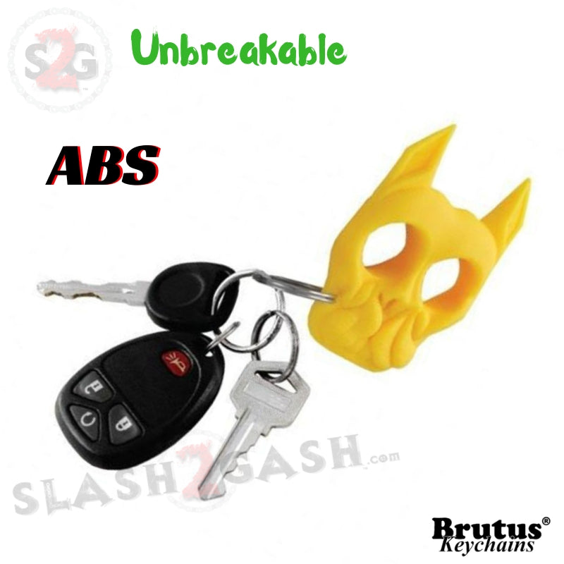 Brutus Self Defense Keychain ABS Knuckles - Yellow Punchy Puppy SD-KeyChain - Tophatter Daily Deals