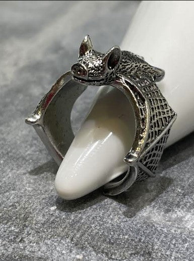 ADJUSTABLE METAL FLYING BAT BIKER RING - Tophatter Daily Deals