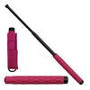 21" Self Defense Extendable Solid Steel Walking Stick Baton Pink Handle - TOPHATTER'S ARMORY DEALS Collectible Weapons - Tophatter Daily Deals