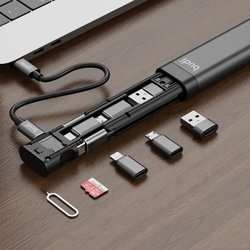 BUDI Multi-function Smart Adapter Card Storage Data Cable USB Box Memory Card Reader - Tophatter Daily Deals