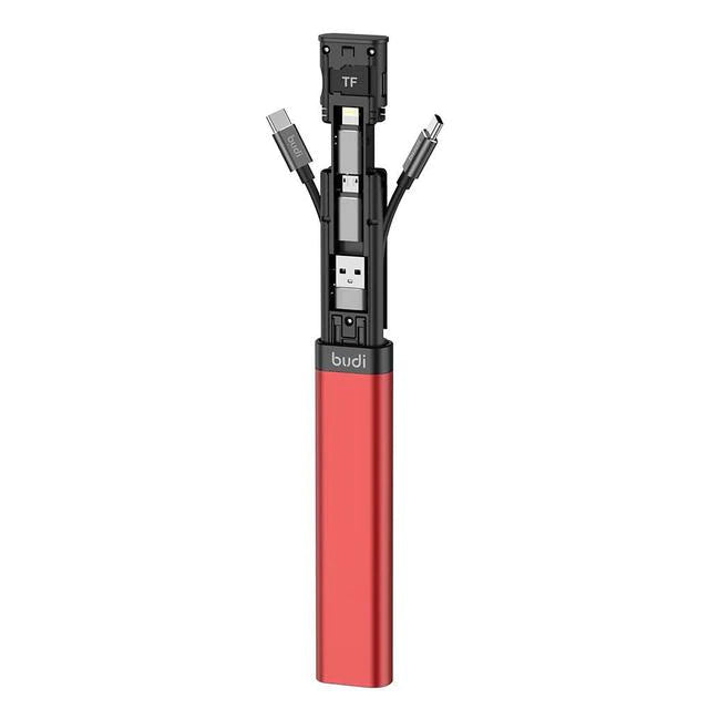 BUDI Multi-function Smart Adapter Card Storage Data Cable USB Box Red Memory Card Reader - Tophatter Daily Deals