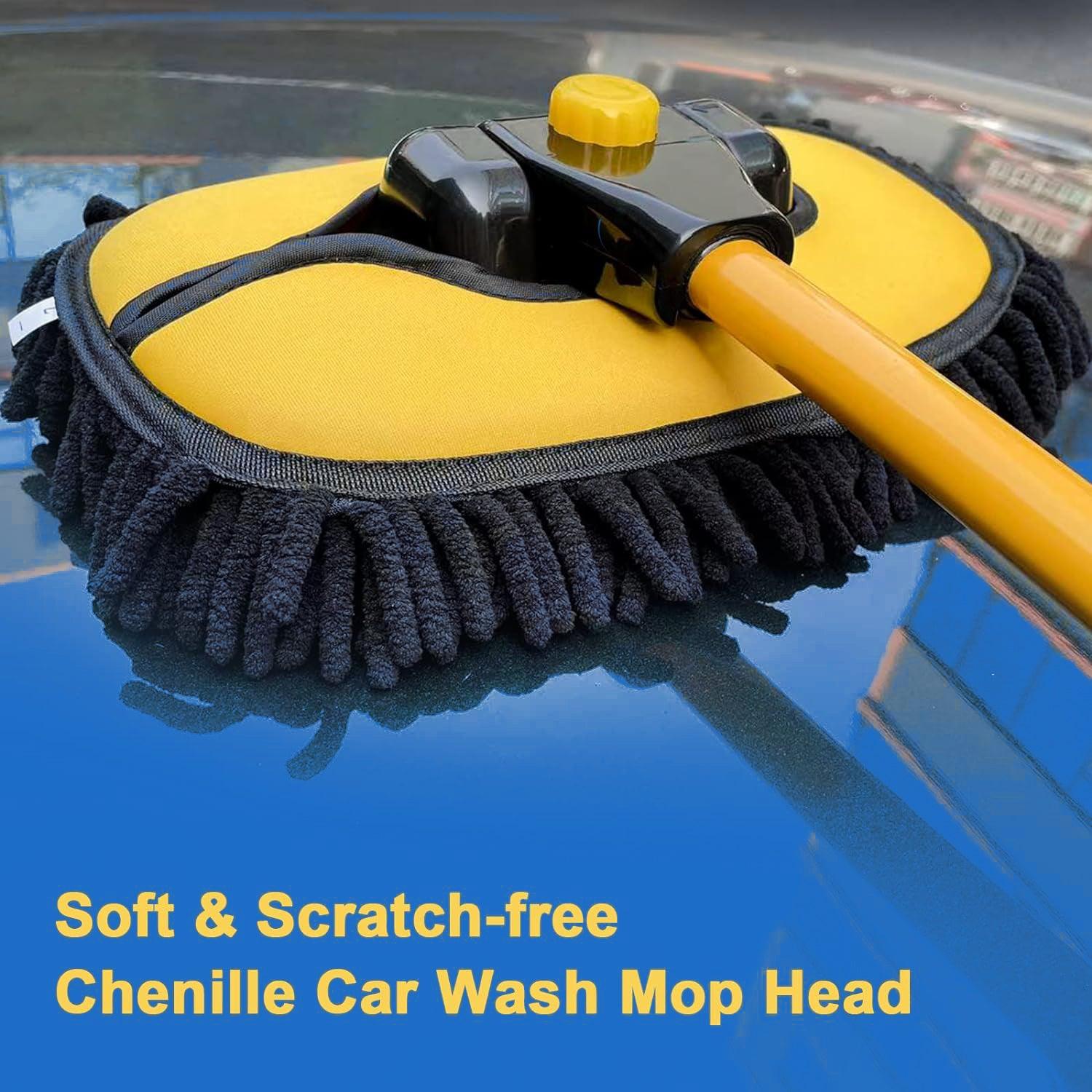 Car Wash Brush Mop - Adjustable Telescopic Wash Brush Kit Long Handle Vehicle Cleaning Tool Car Accessories - Tophatter Daily Deals