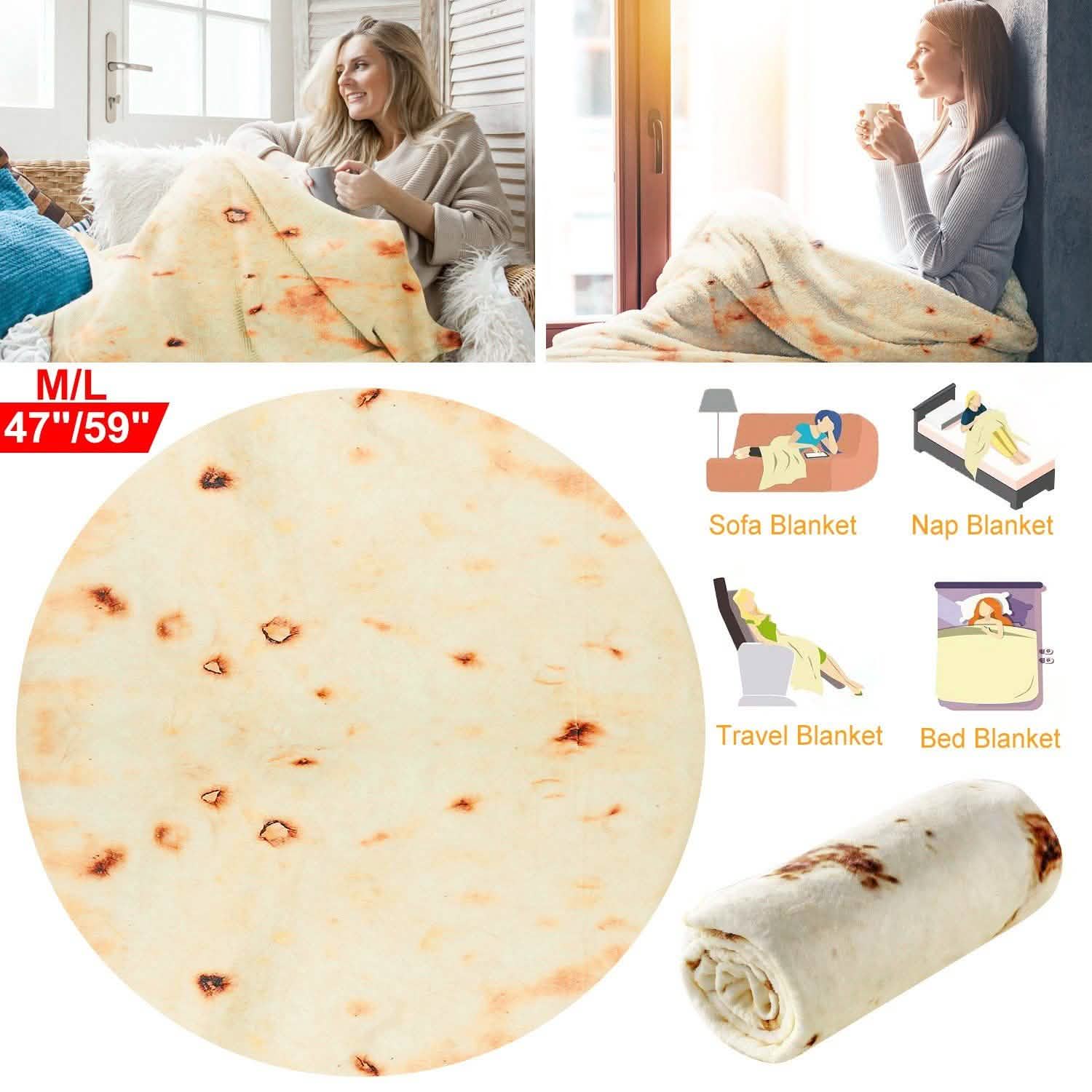 Burrito Tortilla Throw Blanket Bedding - Tophatter Daily Deals