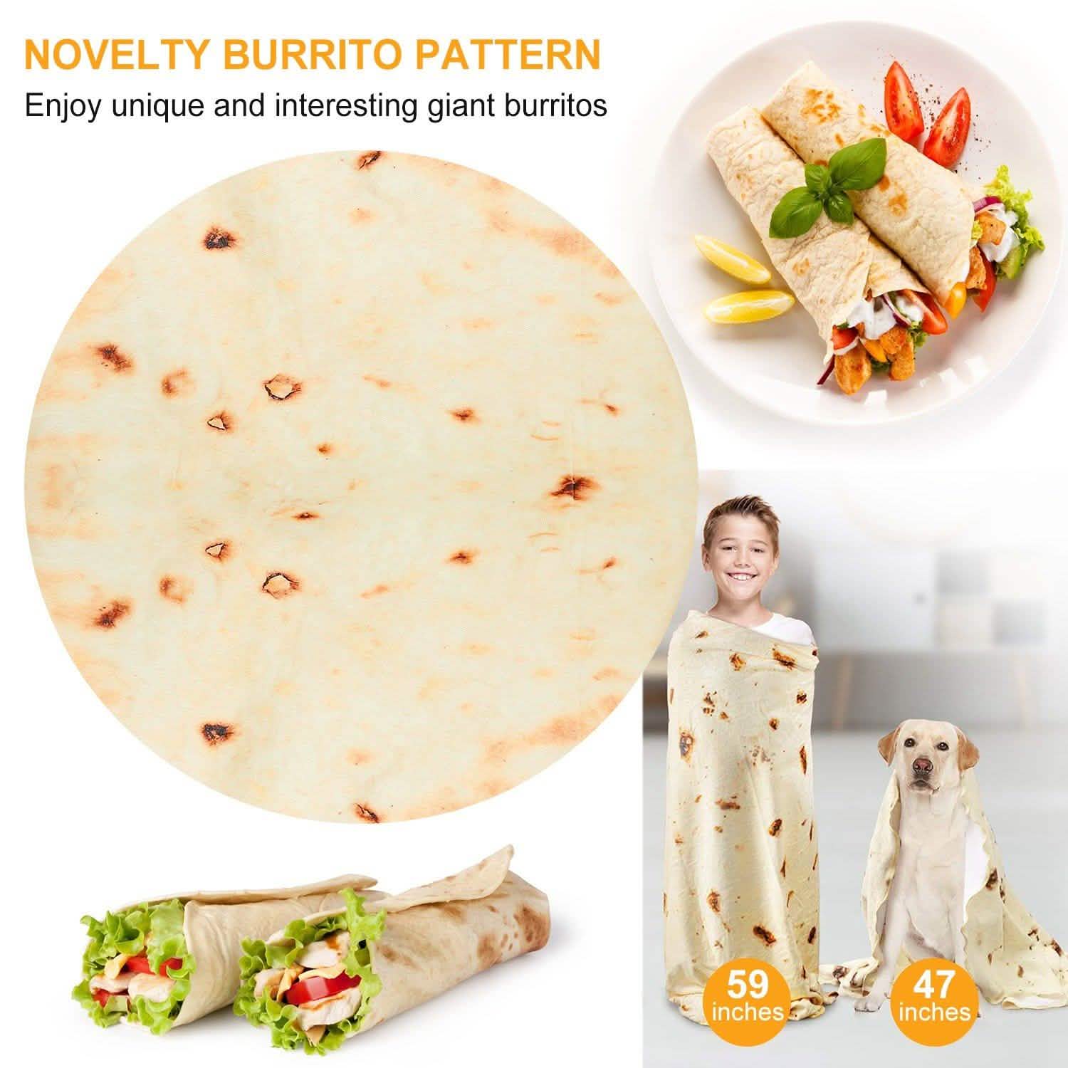 Burrito Tortilla Throw Blanket Bedding - Tophatter Daily Deals