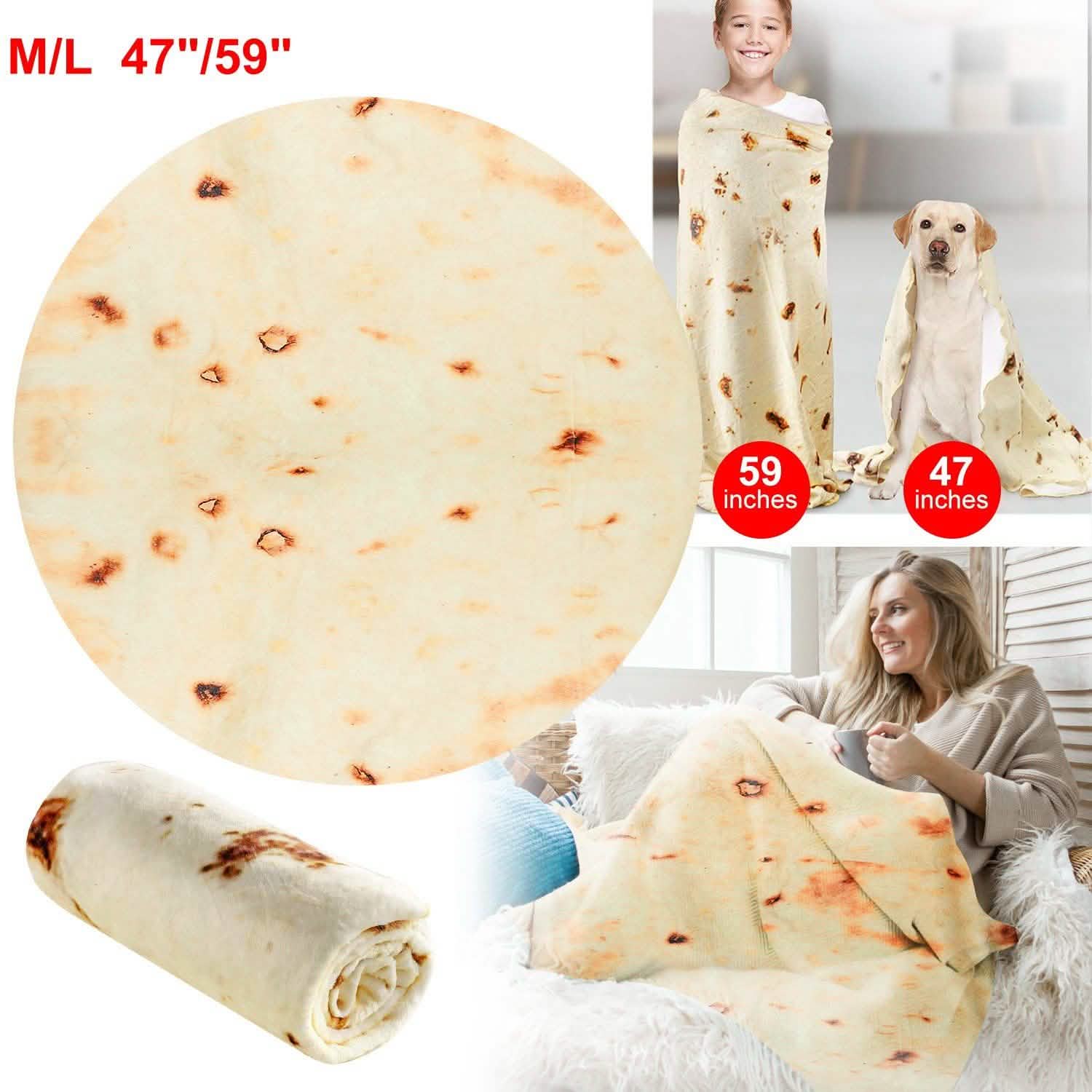 Burrito Tortilla Throw Blanket Bedding - Tophatter Daily Deals