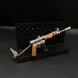 Miniature Metal Busrt Assault Rifle 17CM/6.7" With Plastic Stand - Tophatter Daily Deals