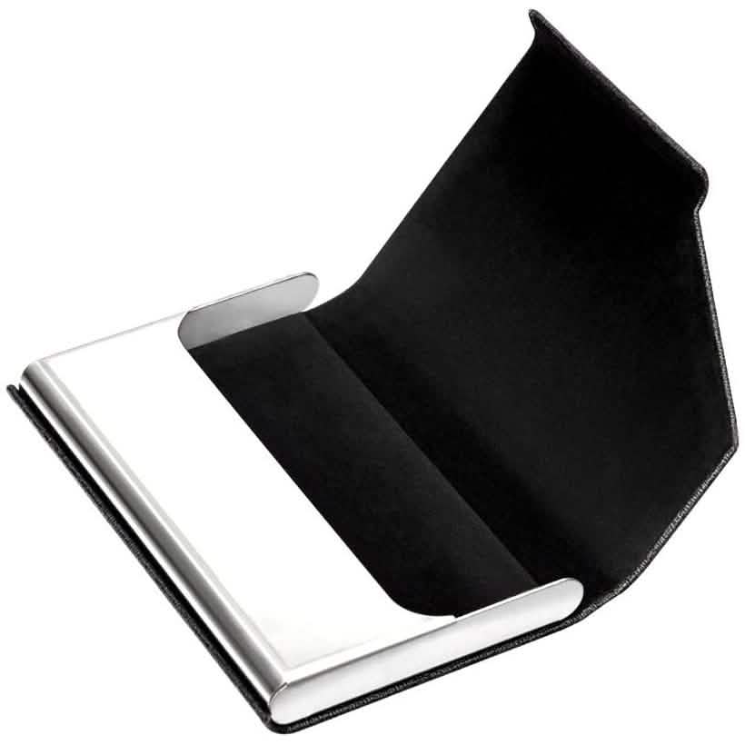 Business Name Card Holder Luxury PU Leather and Stainless Steel Multi Card Case School, Office & Art Supplies - Tophatter Daily Deals