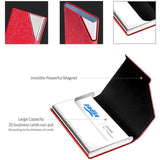 Business Name Card Holder Luxury PU Leather and Stainless Steel Multi Card Case School, Office & Art Supplies - Tophatter Daily Deals