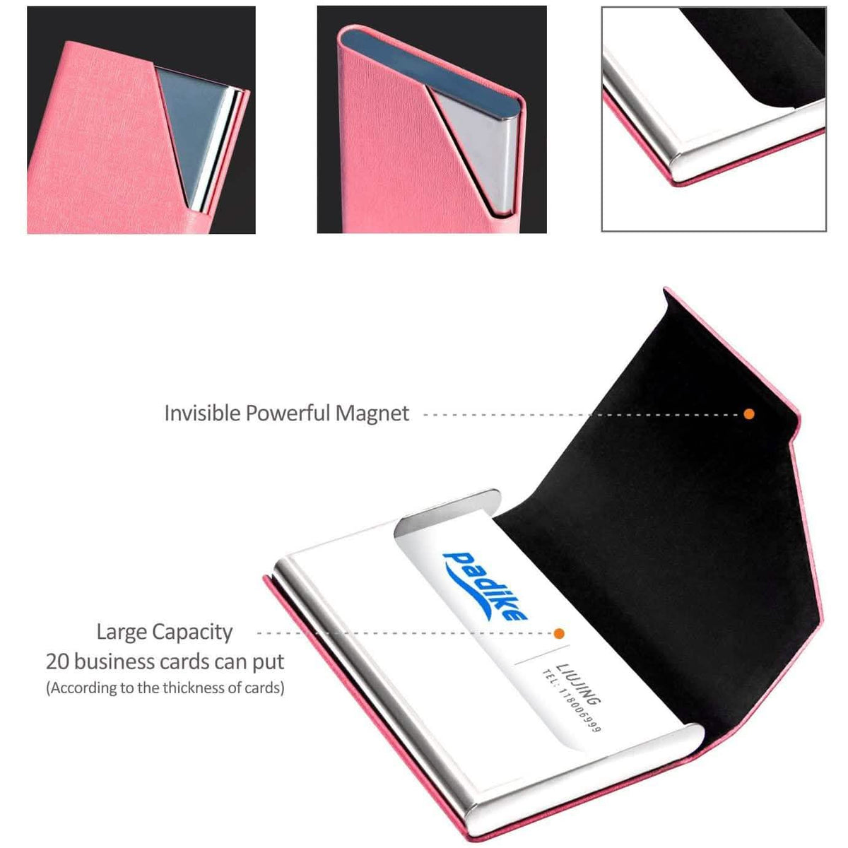 Business Name Card Holder Luxury PU Leather and Stainless Steel Multi Card Case School, Office & Art Supplies - Tophatter Daily Deals
