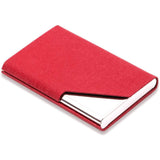 Business Name Card Holder Luxury PU Leather and Stainless Steel Multi Card Case Red School, Office & Art Supplies - Tophatter Daily Deals